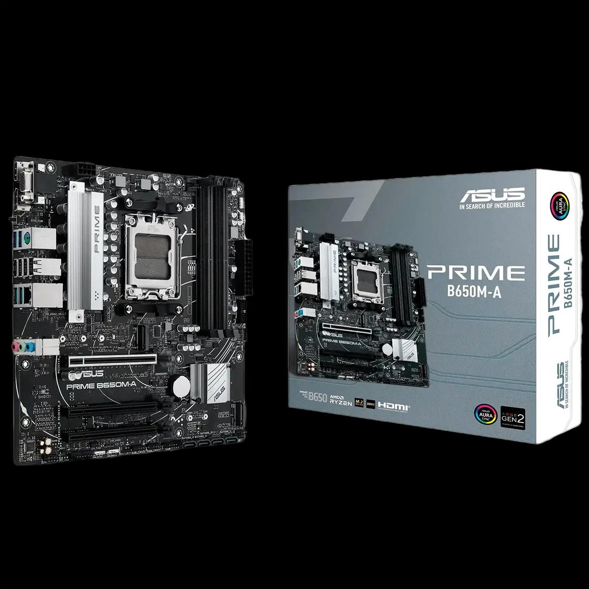 Placa Mãe Asus PRIME B650M-A, Chipset B650, AMD AM5, mATX, DDR5